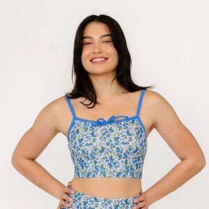 NWT 2X Lime Ricki Cornflower Bralette Swimsuit Tank Top